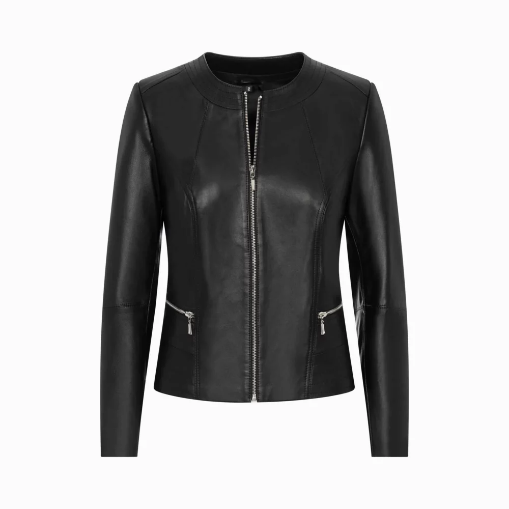 Women's black leather jacket - Chanel