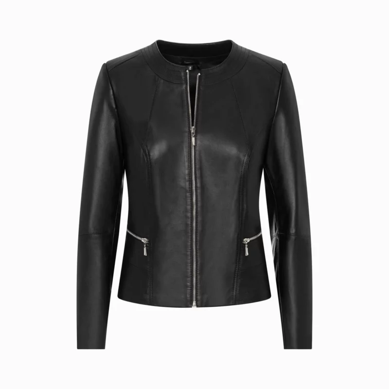 Women's black leather jacket - Chanel
