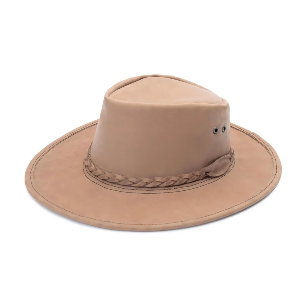 beige leather fedora 2