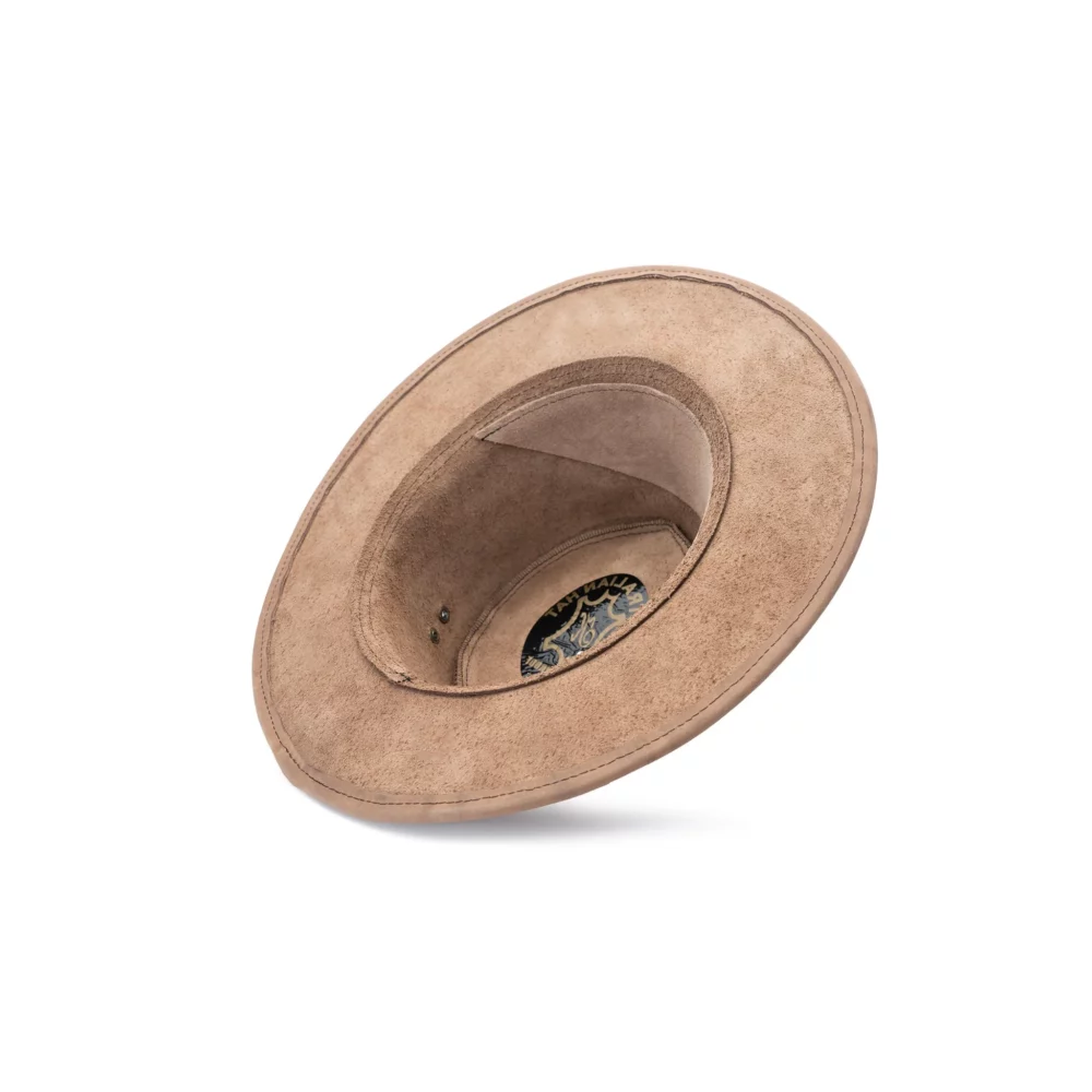 beige leather fedora 3