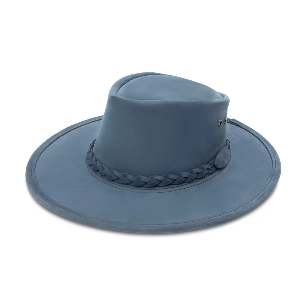 blue leather fedora 2