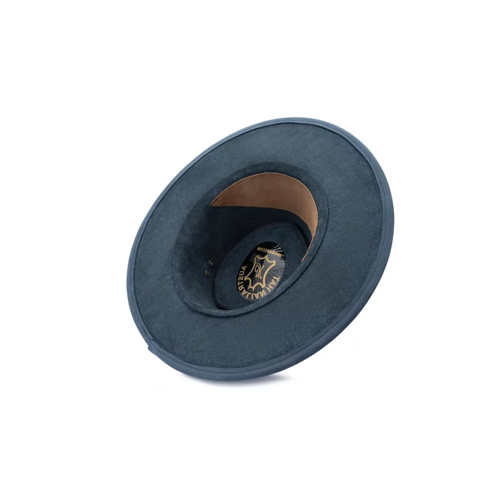 blue leather fedora 3
