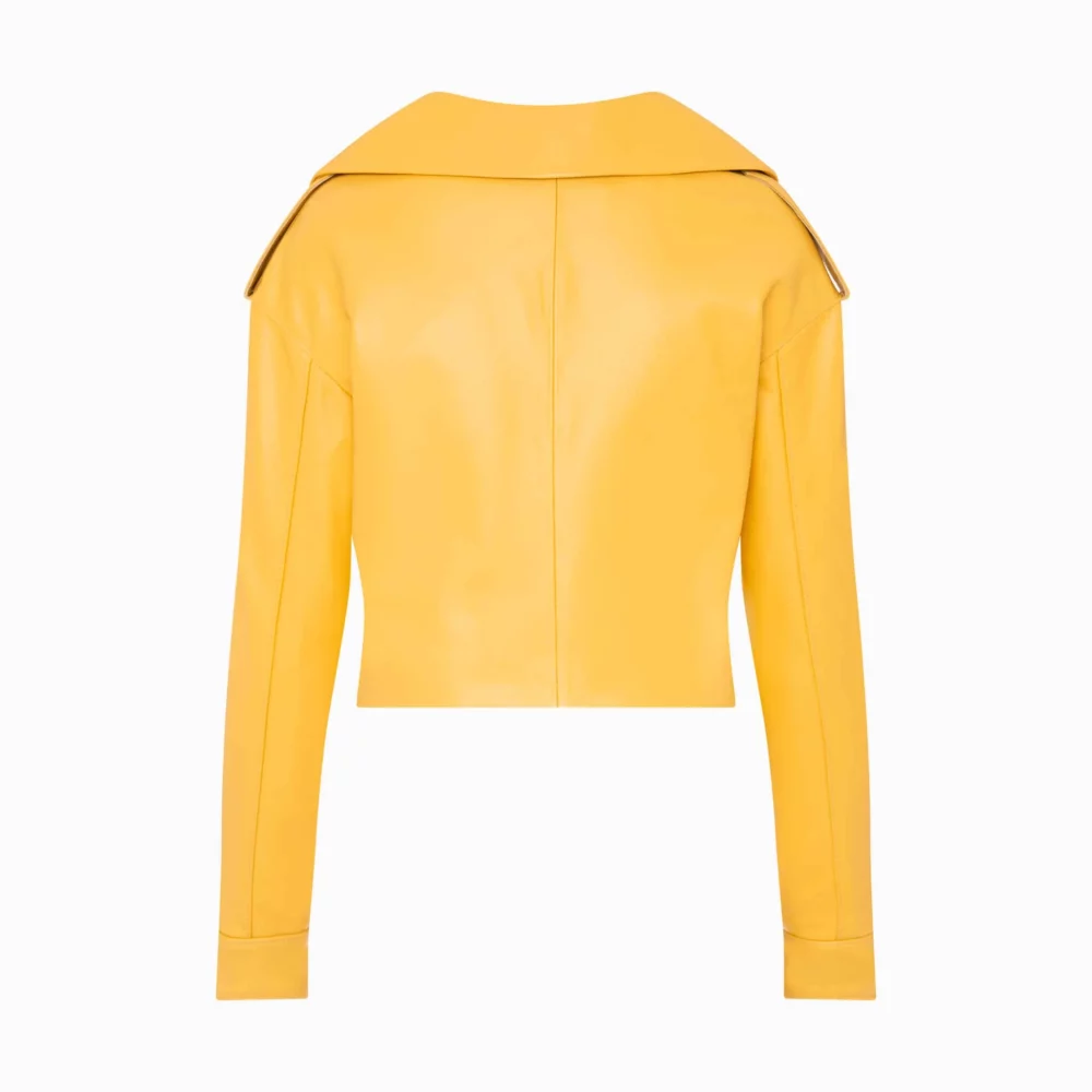 ladies yellow biker jacket - Brenda 2