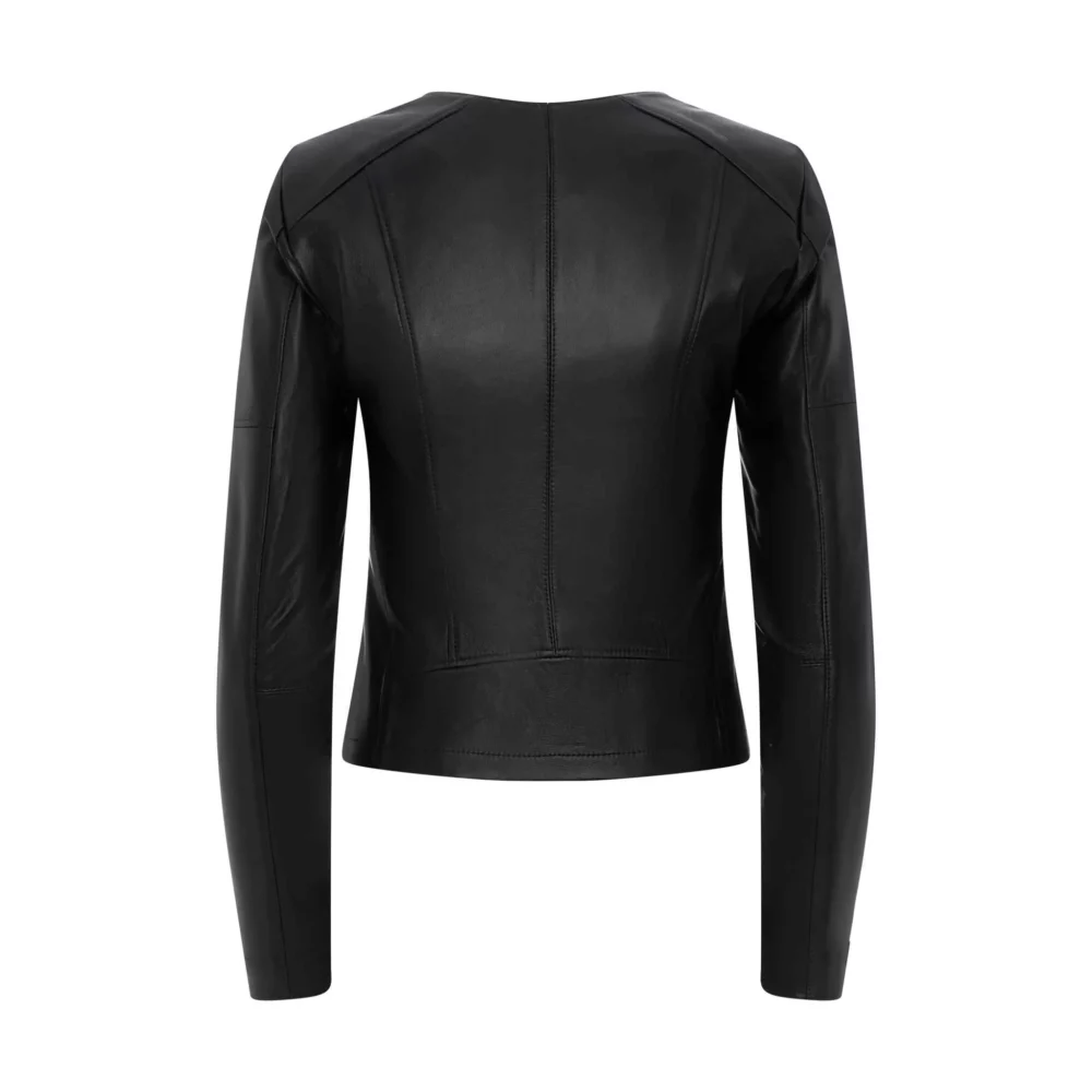 women's black leather biker jacket - Blanca 2