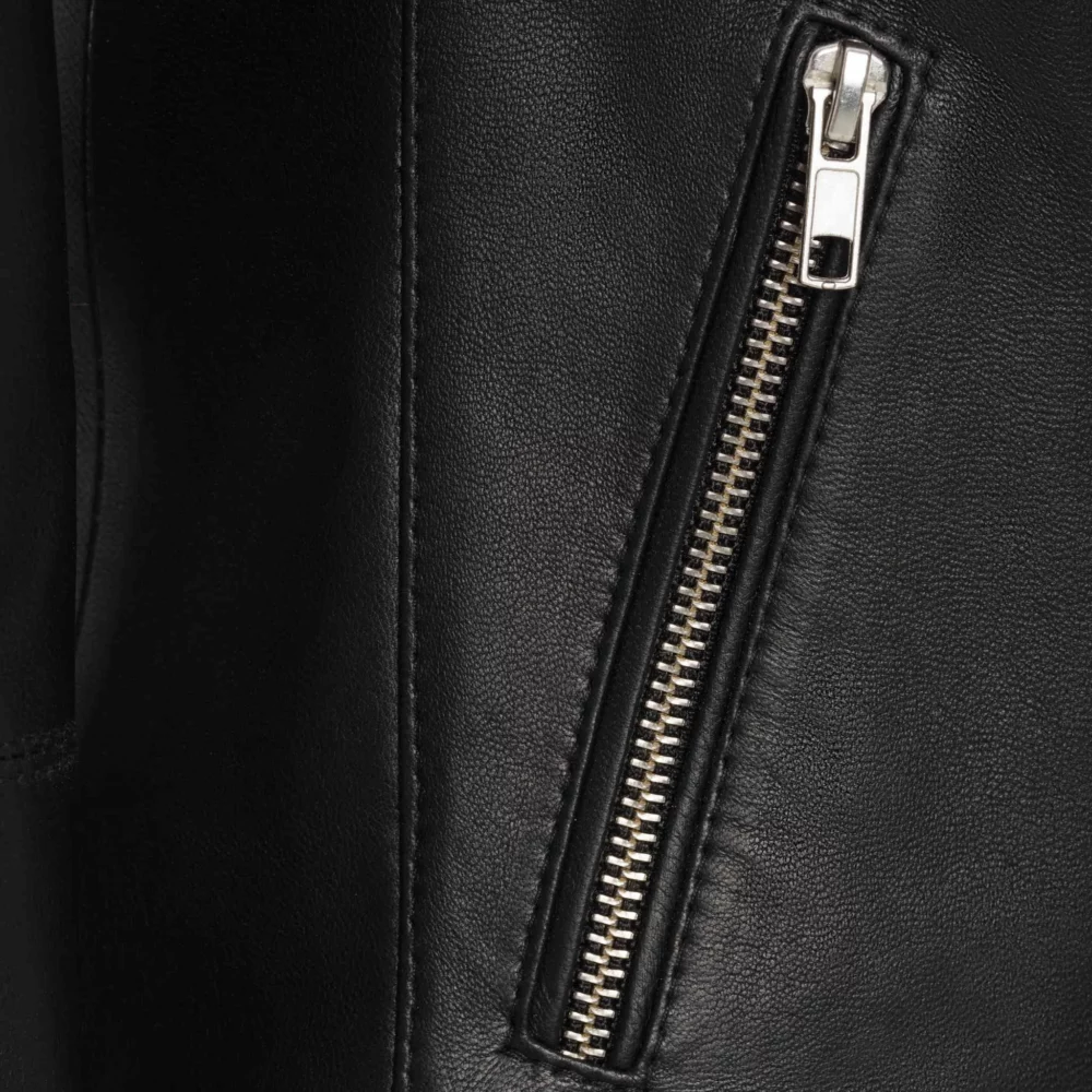 women's black leather biker jacket - Blanca 3