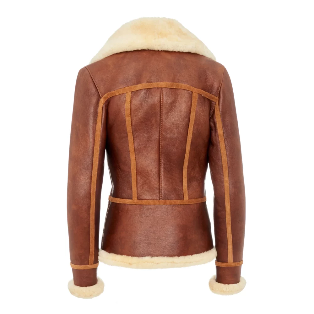 women's brown aviator jacket - penny 2