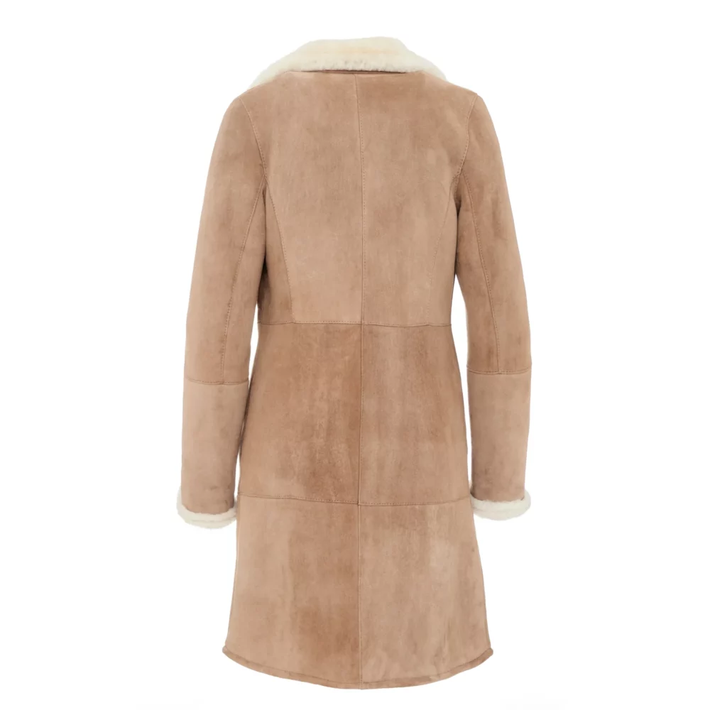 women's brown shearling jacket 2