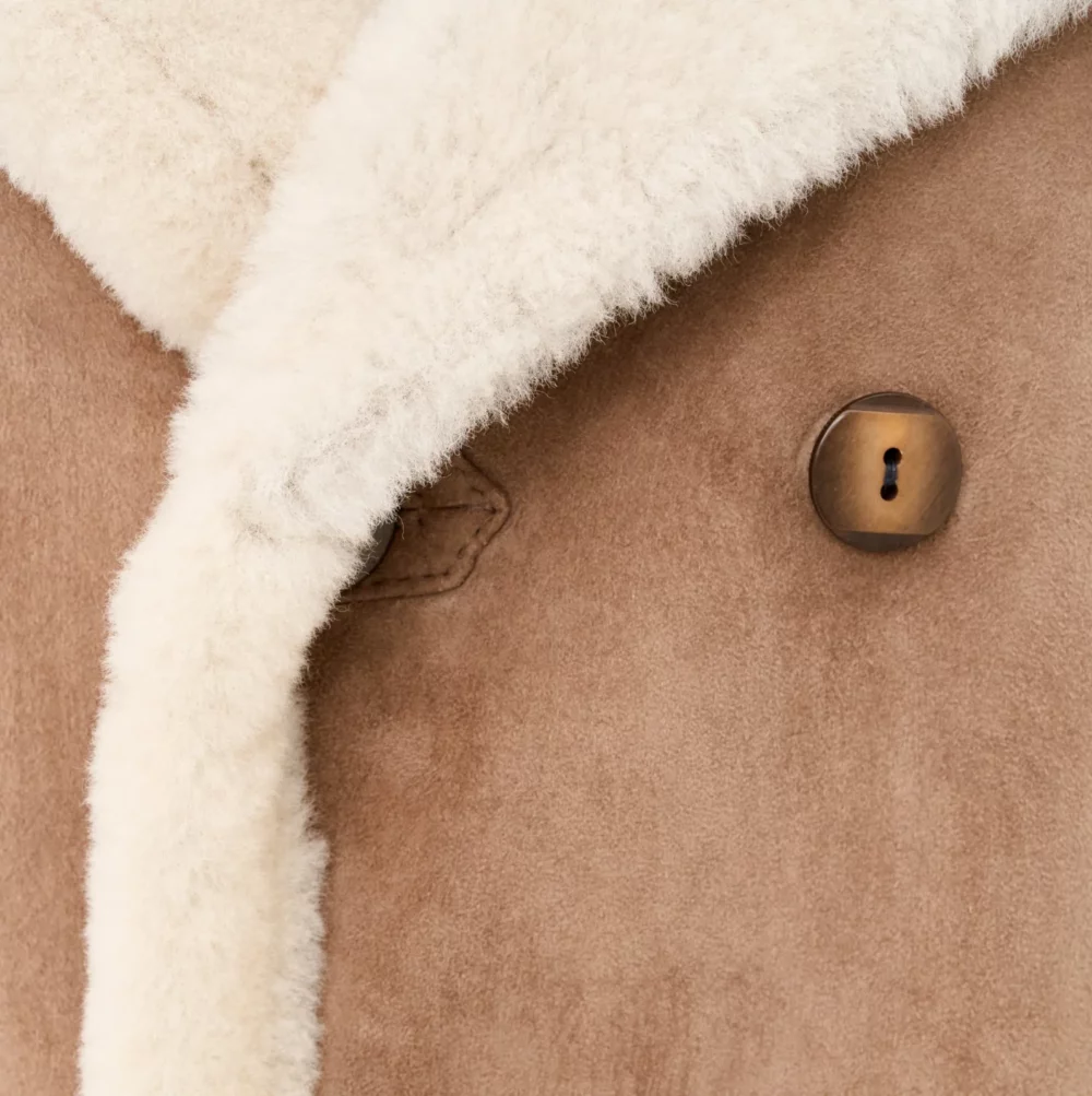 women's brown shearling jacket 3