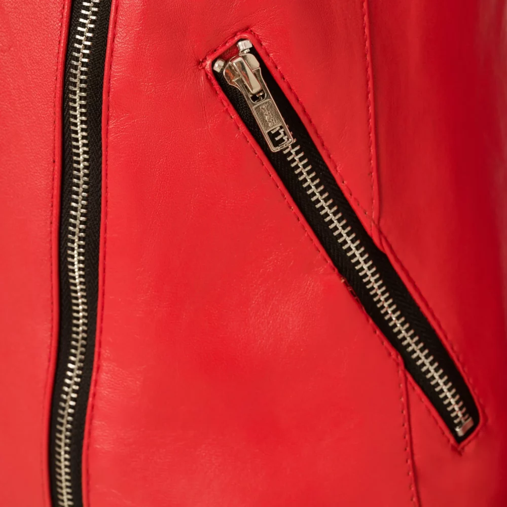 women's red leather jacket – SAMANTA 4