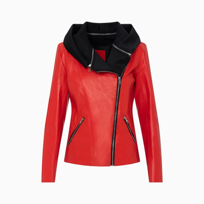 women's red leather jacket – SAMANTA