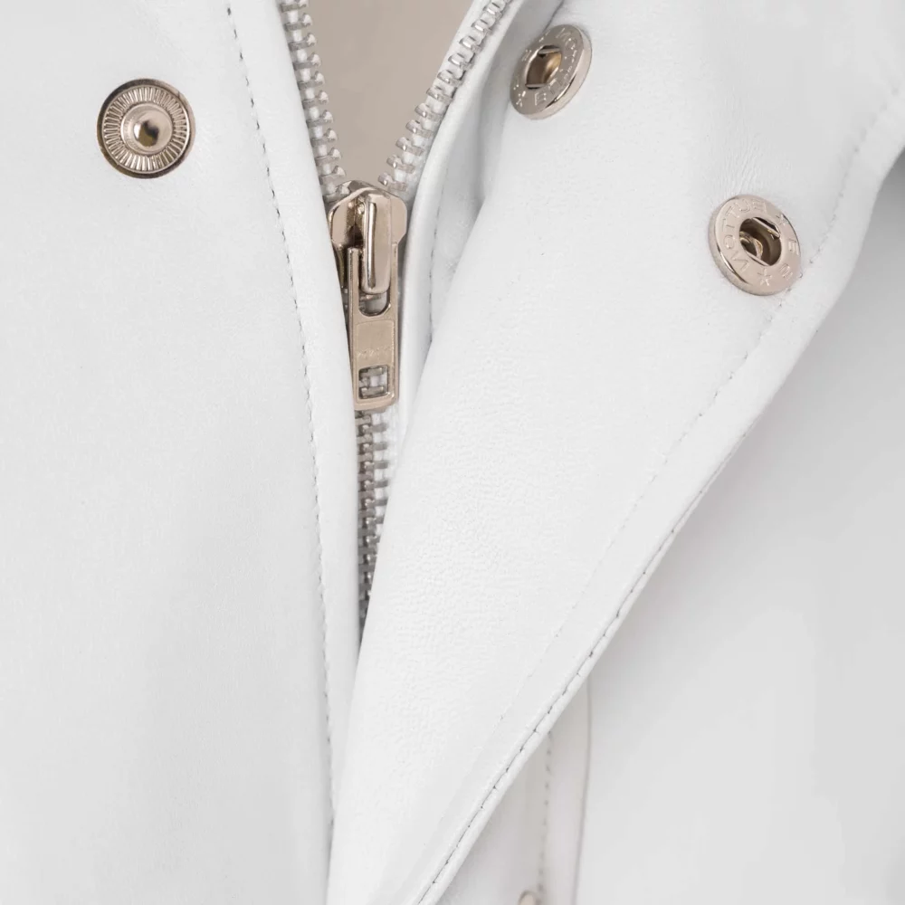 women's white leather jacket - Emma 2