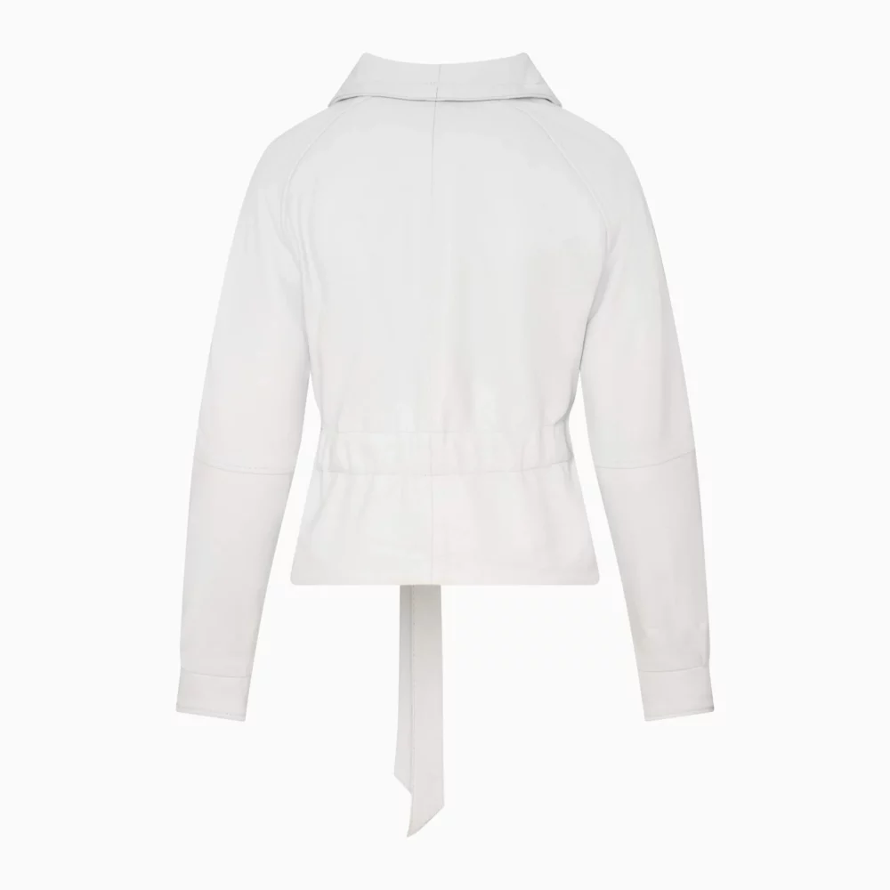 women's white leather jacket - Emma 3