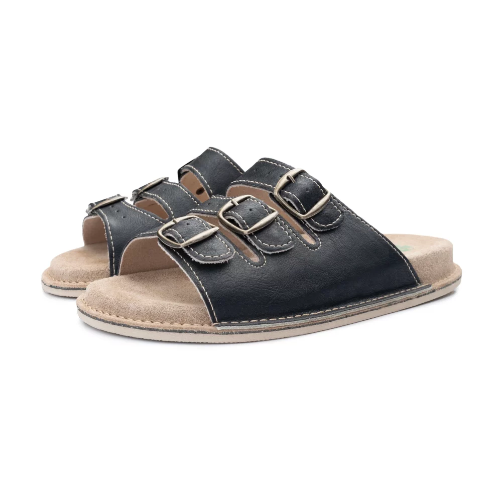 Black Leather Sandals