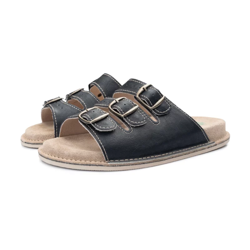Black Leather Sandals
